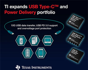 TI, 새로운 USB 타입-C 및 PD 3.0 제품 출시